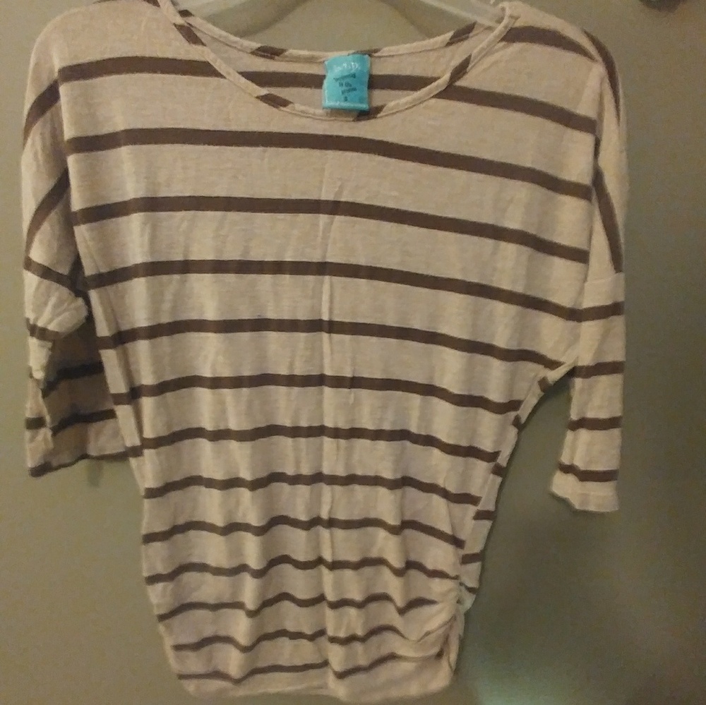 Women's Striped Cream and Brown shirt